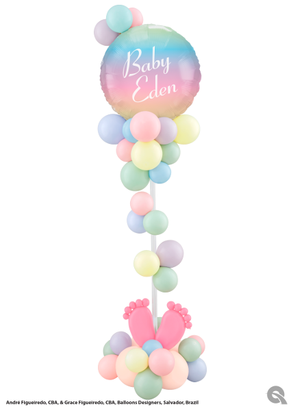 Personalized Pastel Color Balloon Stand Dubai