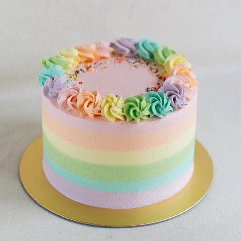 Pastel Buttercream Sprinkle Cake - White Drip and Rainbow Swirls Tutorial -  Cakes by Lynz