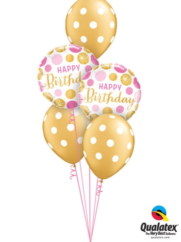 Pink & Gold Birthday Balloons Dubai