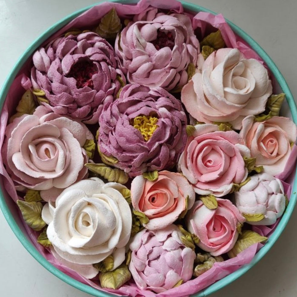 Scatola per torta con fiori rosa viola - Torta di compleanno