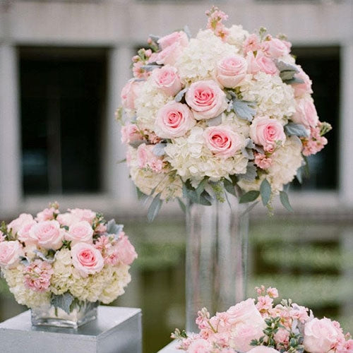 Elegant Pastel Pink Wedding Flower Centerpiece UAE