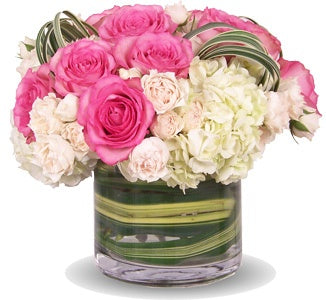 Bright White & Pink Roses in a Vase - Dubai