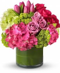 Hydrangea & Roses Flower Vase - Dubai