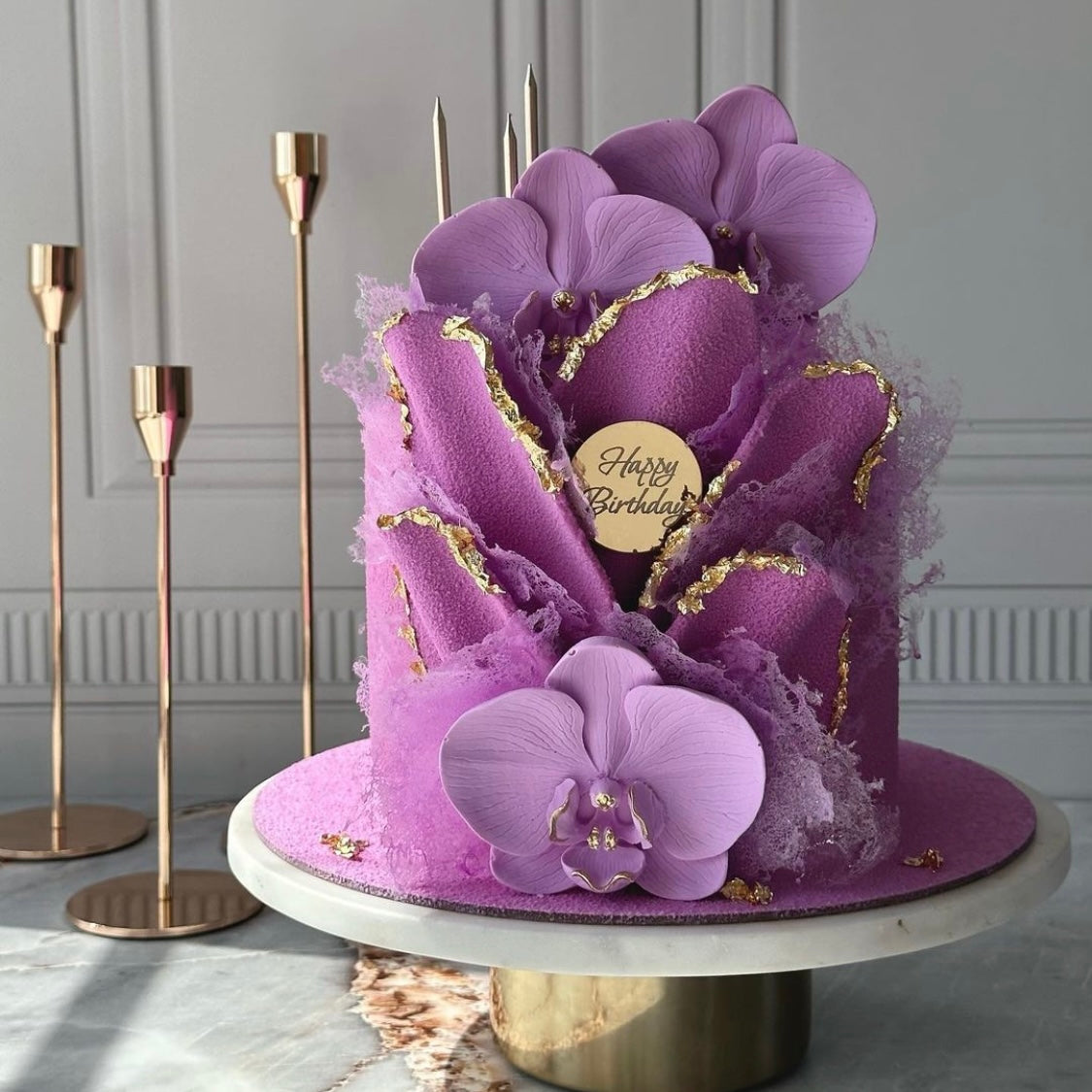 Bolo Royal Purple Orchid - Bolo de Aniversário Entrega em Dubai