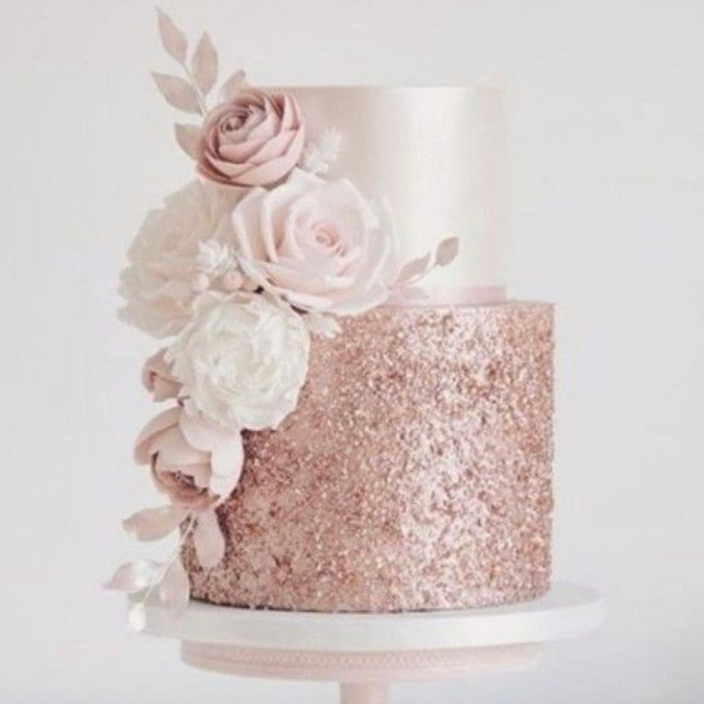 Blush & Rose Gold Wedding Cake Trio