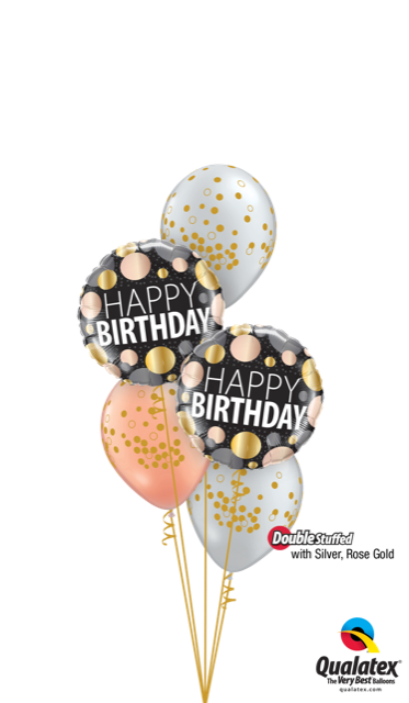 Copper Gold & Silver Birthday Balloon Dubai