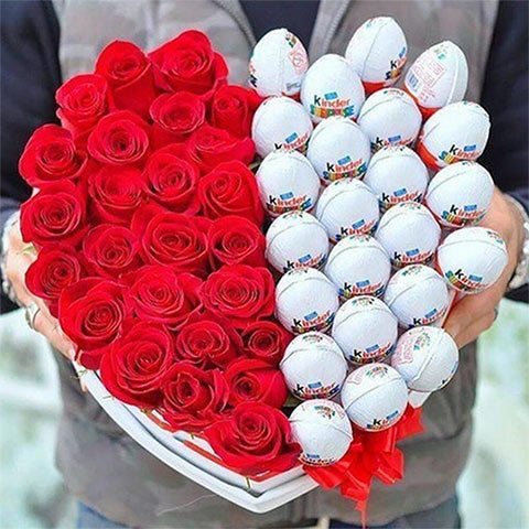 Kinder Chocolate & Roses Gift UAE