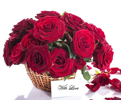 Sexy Red Roses Basket