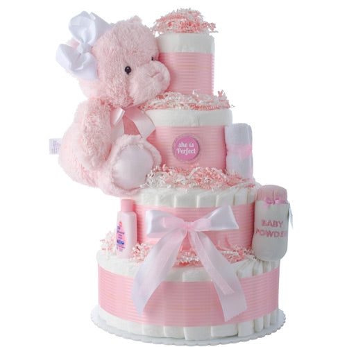 Pink Baby Girl Diaper Cake - Dubai