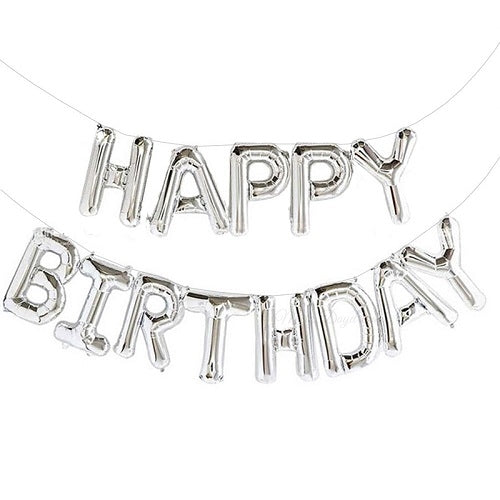 Happy Birthday Silver Letter Balloons UAE