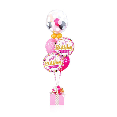Pink Birthday Celebrations Balloon Bouquet - Dubai